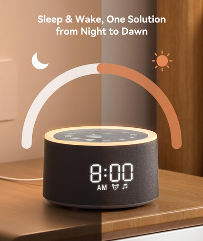 Dreamegg D1+ Sound Machine & Alarm Clock – 29 Soothing Sounds, Dimmable Night Light, Gentle Wake