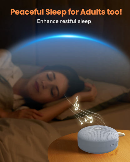 Dreamegg White Noise Machine - Portable Sound Machine for Baby & Adults, 21 Sounds, 1800mAh Battery, Travel-Ready Light Blue