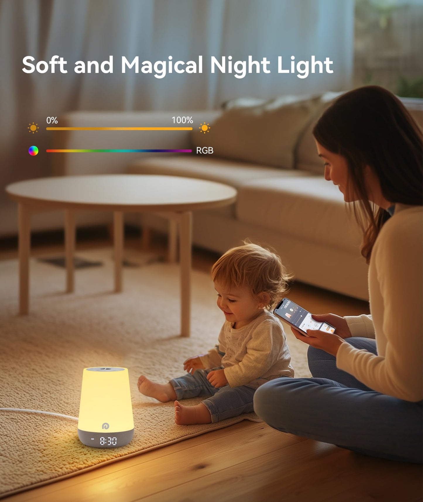 Dreamegg Nite 1 – Baby Sound Machine & Sleep Trainer with App Control, Night Light, 34 Sounds