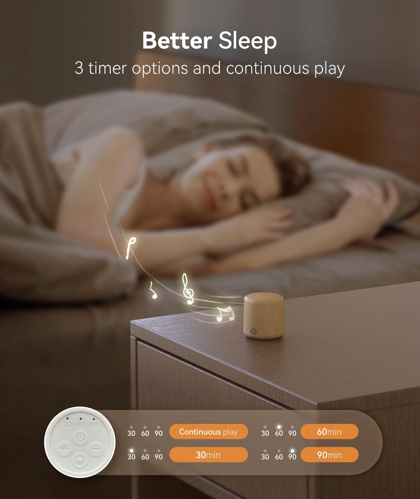 Dreamegg Pocket Sleep Sound Machine – Travel-Size, 16 Sounds, 1000mAh Battery, USB-C