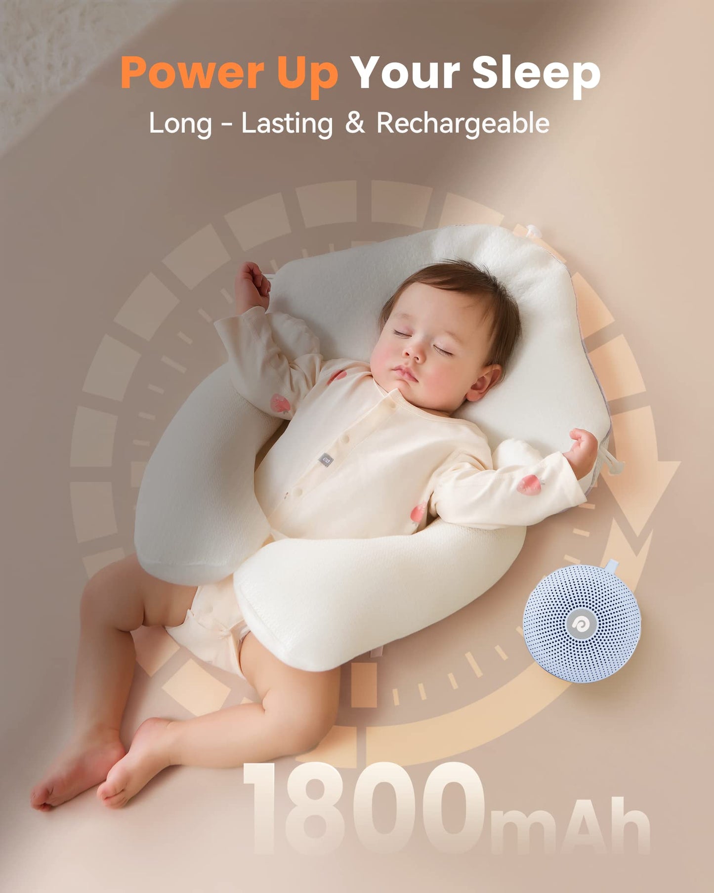Dreamegg White Noise Machine - Portable Sound Machine for Baby & Adults, 21 Sounds, 1800mAh Battery, Travel-Ready Light Blue