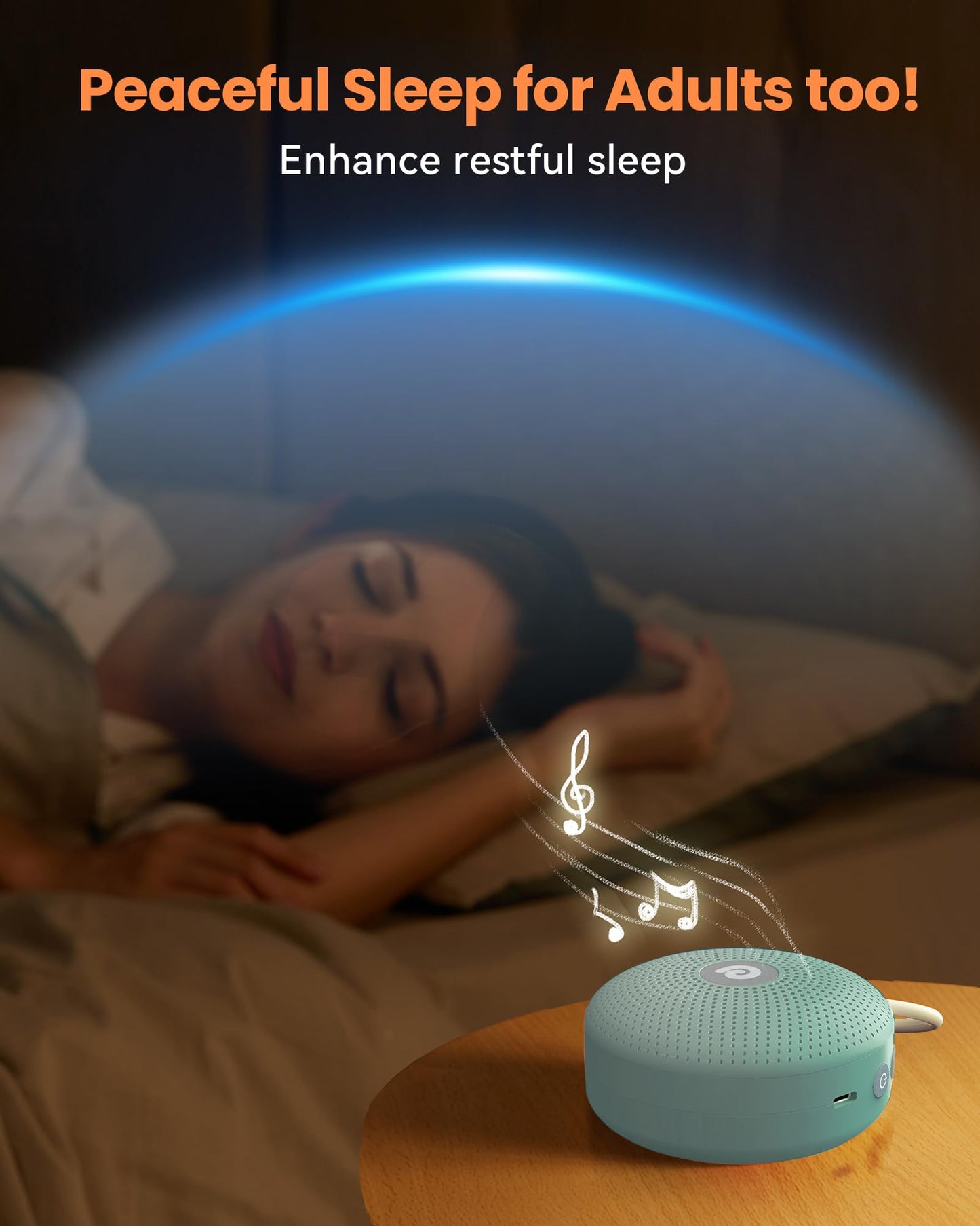 Dreamegg Sound Therapy Machine - Portable White Noise for Baby & Adults | 21 Sounds, 1800mAh Battery, Travel-Friendly
