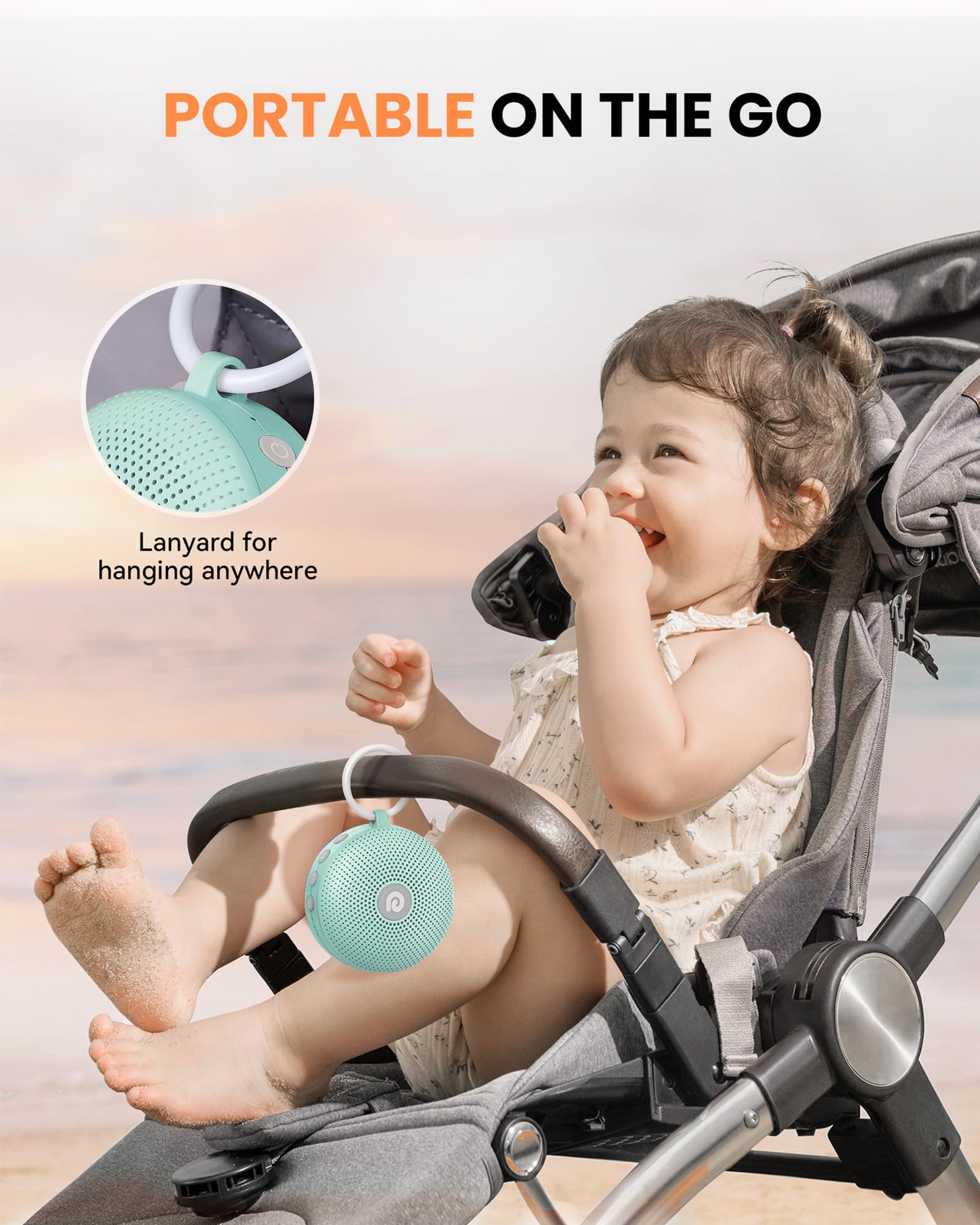 Dreamegg Sound Therapy Machine - Portable White Noise for Baby & Adults | 21 Sounds, 1800mAh Battery, Travel-Friendly