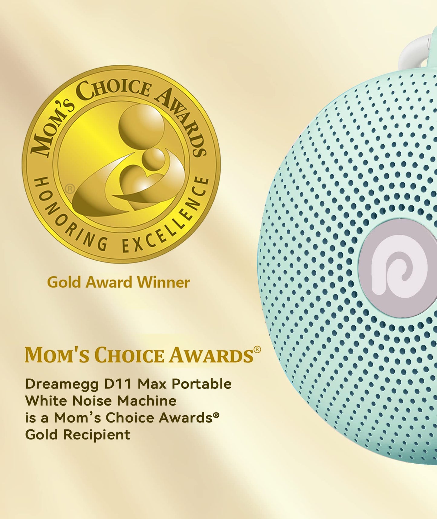 Dreamegg Sound Therapy Machine - Portable White Noise for Baby & Adults | 21 Sounds, 1800mAh Battery, Travel-Friendly