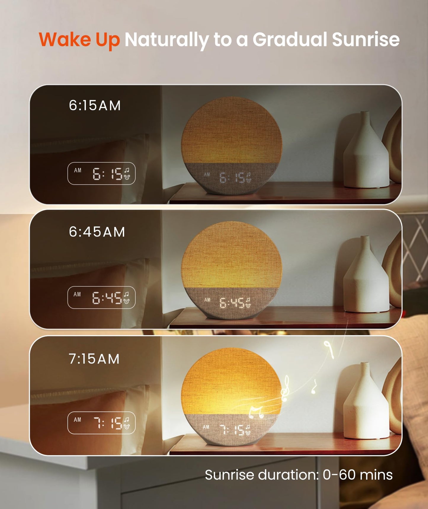 Dreamegg Sunrise 1 – Khaki Sunrise Alarm Clock & Sleep Sound Machine