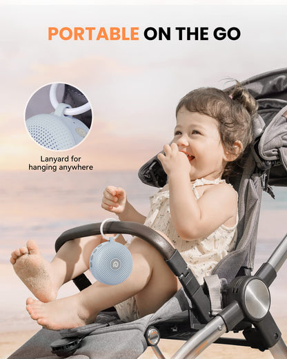 Dreamegg White Noise Machine - Portable Sound Machine for Baby & Adults, 21 Sounds, 1800mAh Battery, Travel-Ready Light Blue