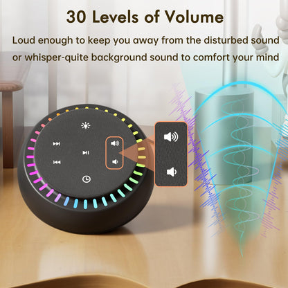 DreamSky Sound Machine for Sleep and Focus | 26 Sounds, RGB Night Light, USB-C