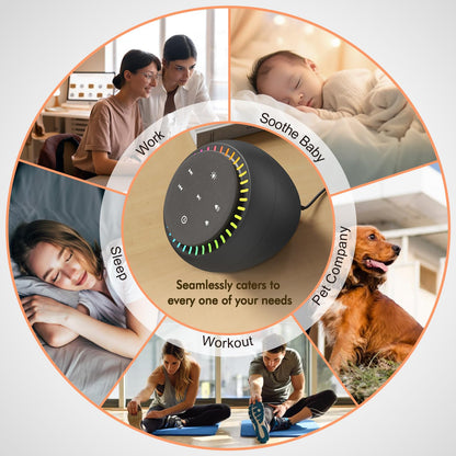 DreamSky Sound Machine for Sleep and Focus | 26 Sounds, RGB Night Light, USB-C