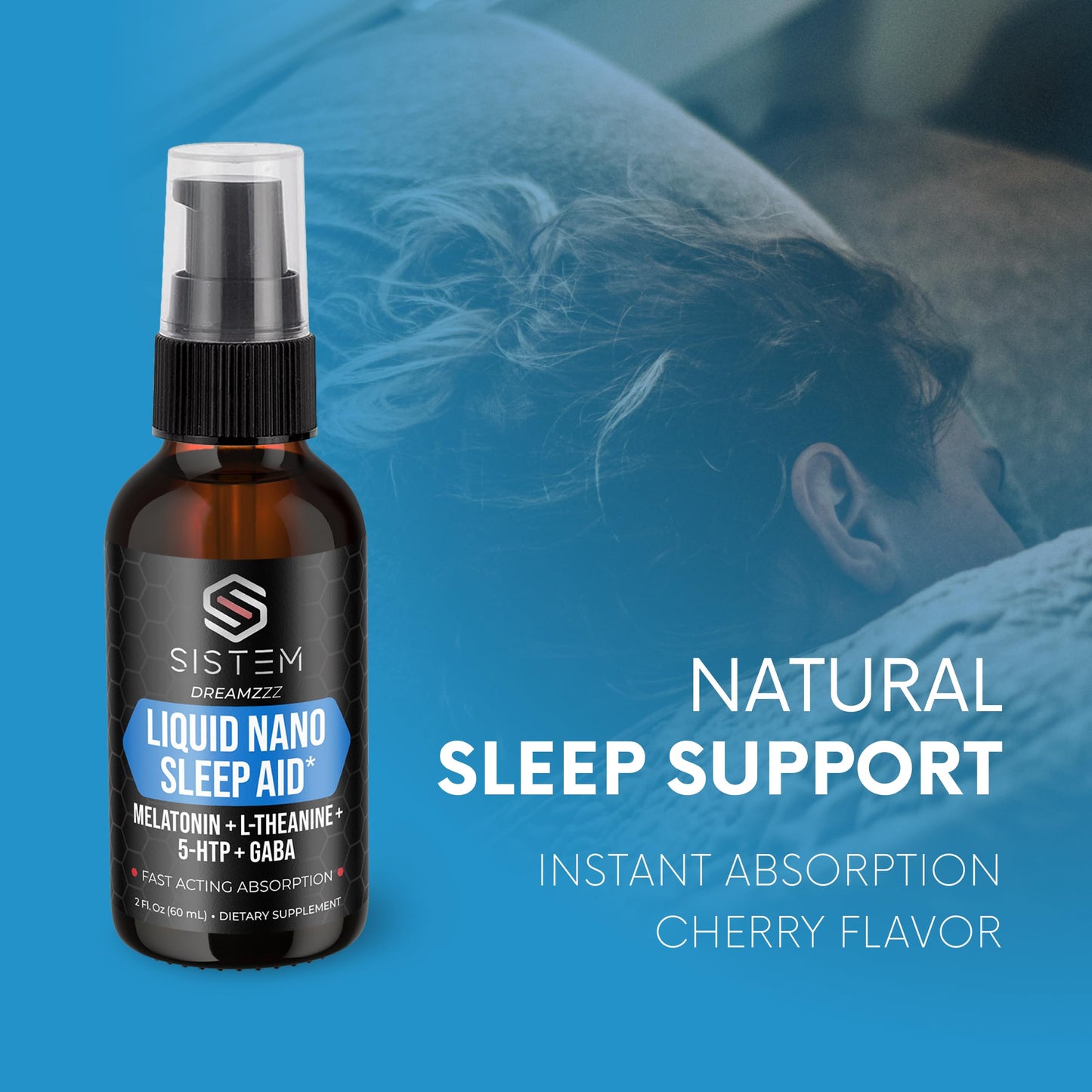 Liquid Nano Sleep Aid Spray with Melatonin, GABA, L-Theanine, 5-HTP | Dreamzzz by Sistem