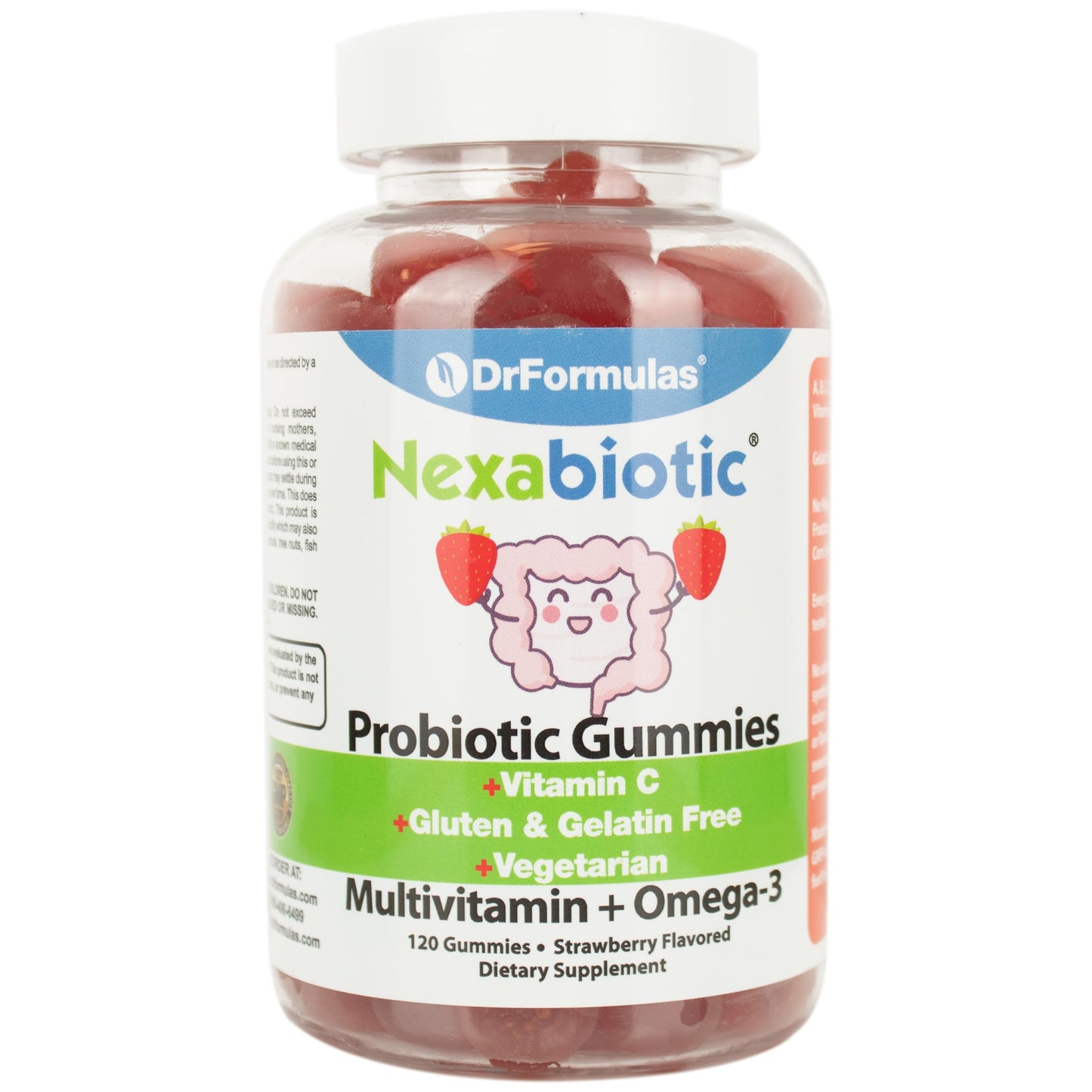 Nexabiotic Multivitamin Gummies with Omega-3 & Probiotics for Kids & Adults | Halal Vegetarian 120 Count