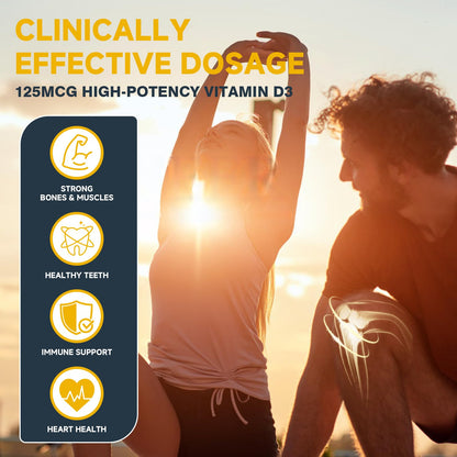 DRFOSTER Vitamin D3 & K2 – High-Potency D3 125mcg + MK-7 100mcg for Bone, Heart & Immune Support