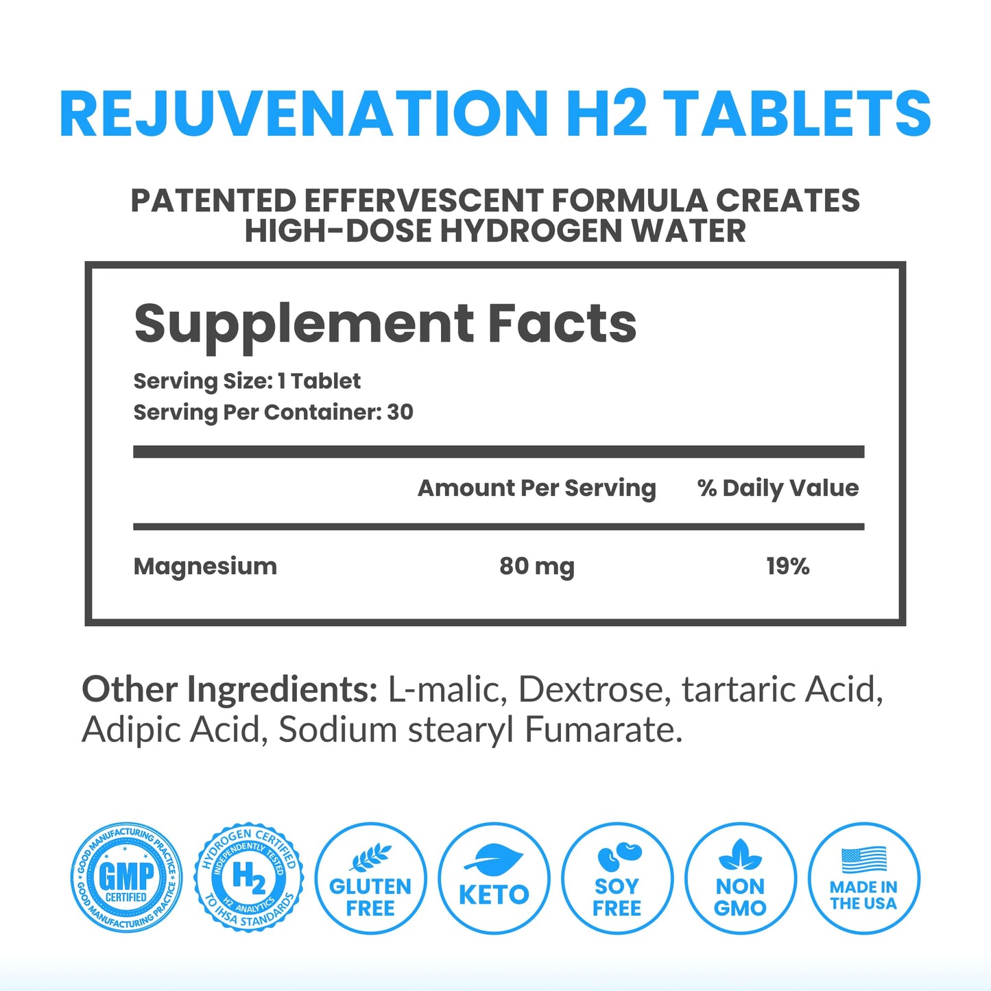 DRINK HRW Rejuvenation: 12 ppm Hydrogen Water Tablets (Unflavored, 30ct) – Energy & Focus