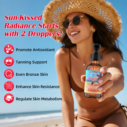Drinkable Tanning Drops for Women – 6-in-1 Natural Tan with Astaxanthin