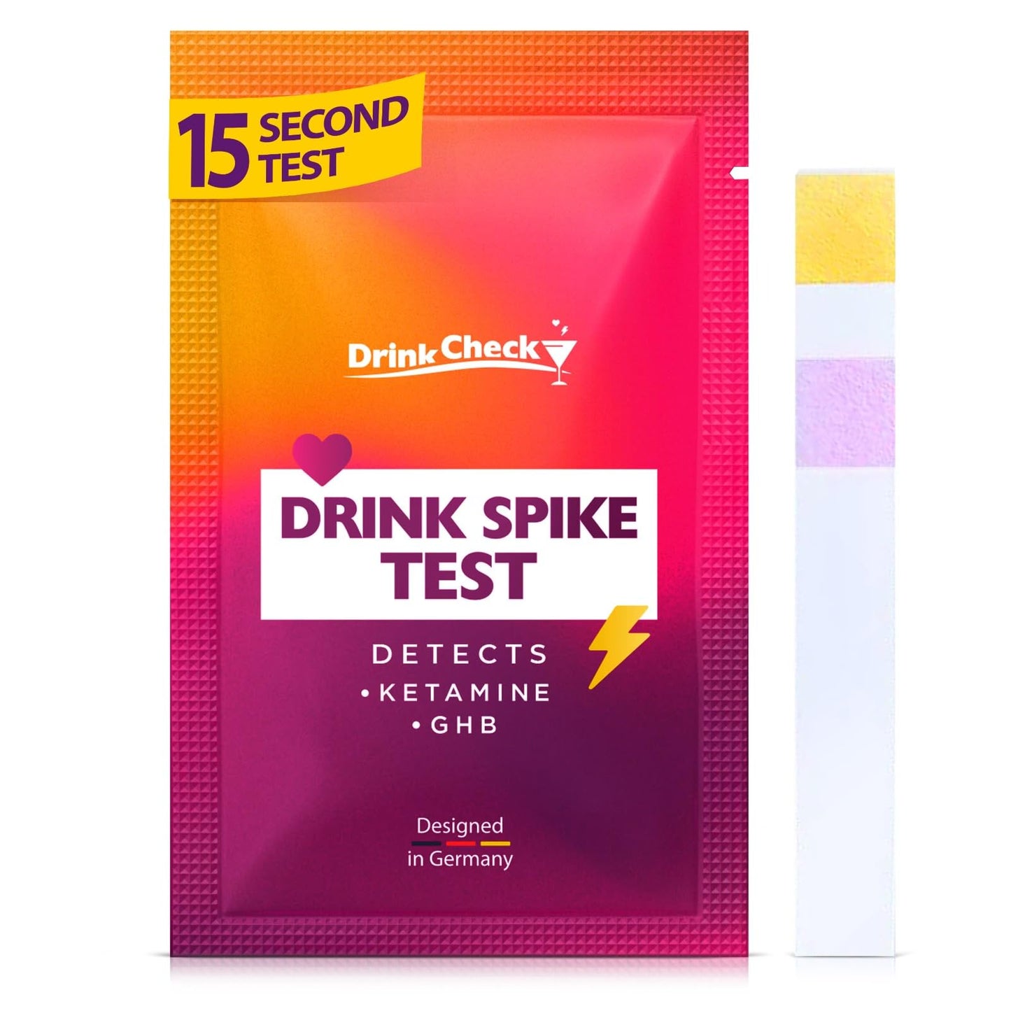 DrinkCheck Spiked Drink Test Strips – 10 Tests | Detects GHB & Ketamine – CA Compliant