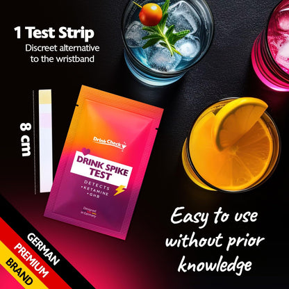 DrinkCheck Spiked Drink Test Strips – 10 Tests | Detects GHB & Ketamine – CA Compliant