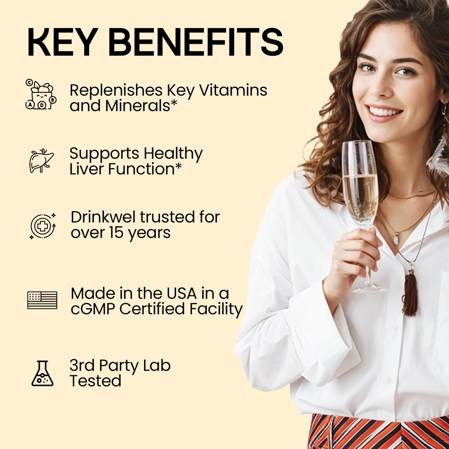 Drinkwel Better Mornings - Premium Multivitamin for Recovery, Liver Support & Immunity - 30 Count