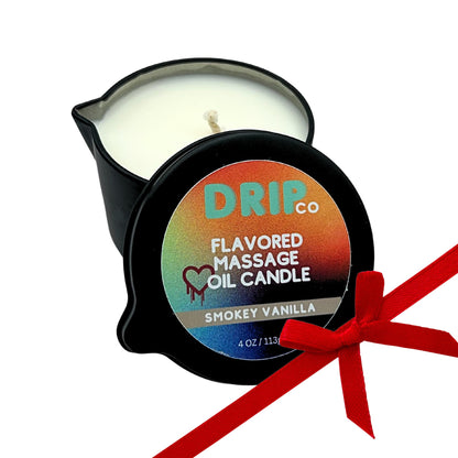 Drip Massage Candle 4 oz – Smokey Vanilla Massage Oil for Couples | Massage Therapy Gift