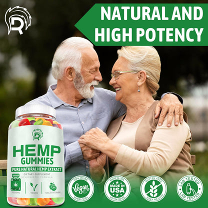 (2 Pack) Hemp Gummies for Pain Sleep Relax Anxiety - 100% Natural Infused with Organic Hemp Oil Bear Candy for Adults CY116