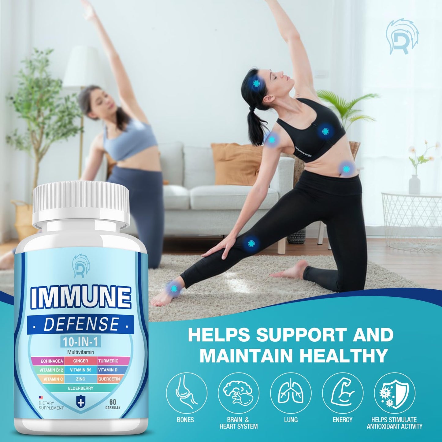 Drloton Immune Support - 10-in-1 Immune Defence, 120 Caps (2 Pack)