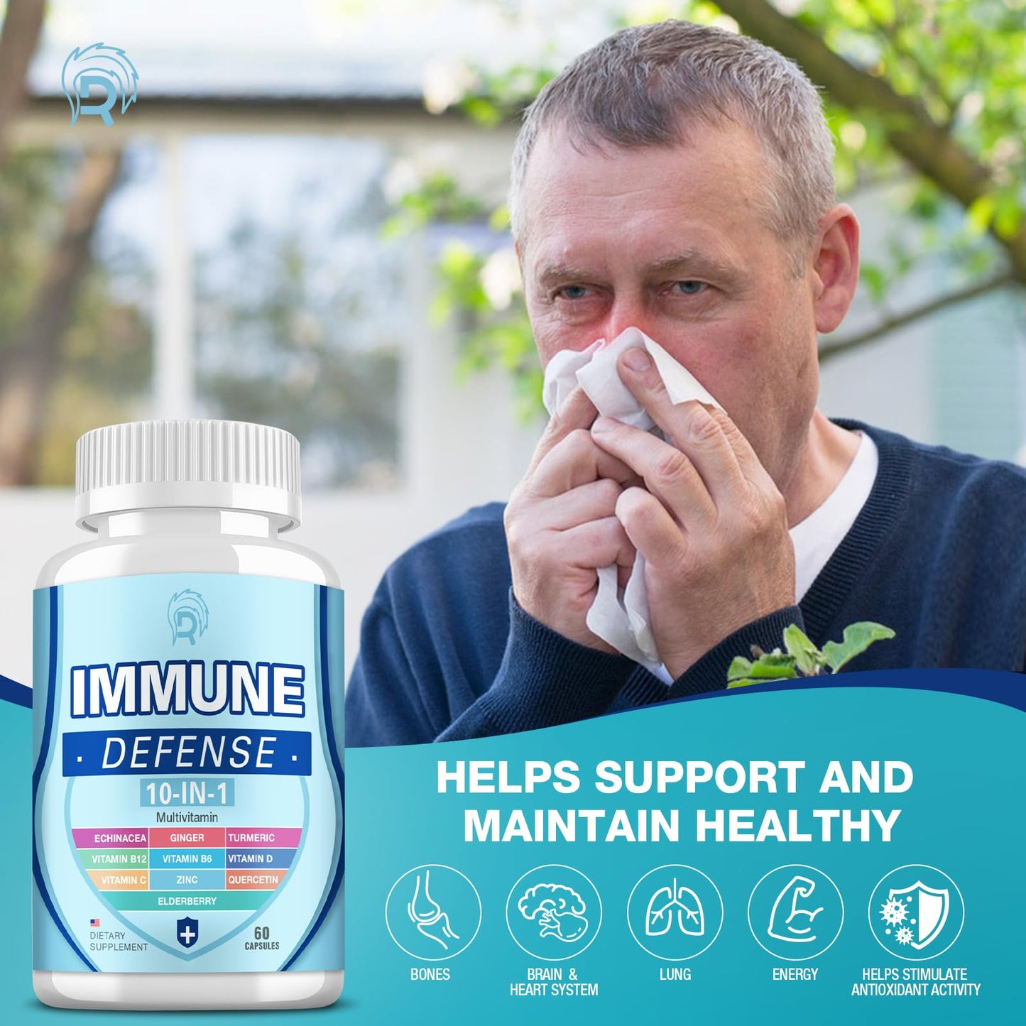 Drloton Immune Support - 10-in-1 Immune Defence, 120 Caps (2 Pack)