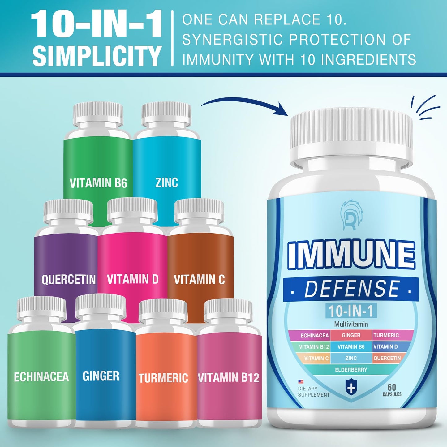 Drloton Immune Support - 10-in-1 Immune Defence, 120 Caps (2 Pack)