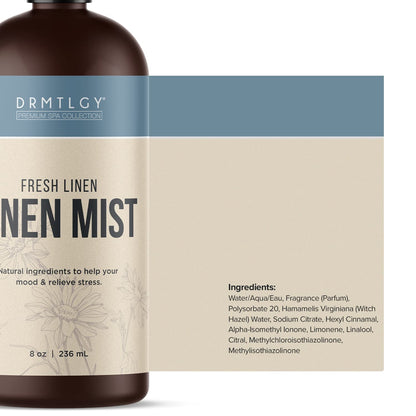 DRMTLGY Natural Fresh Linen Mist & Room Spray | Pure Essential Oils | Pillow, Linen & Fabric Spray 8 oz