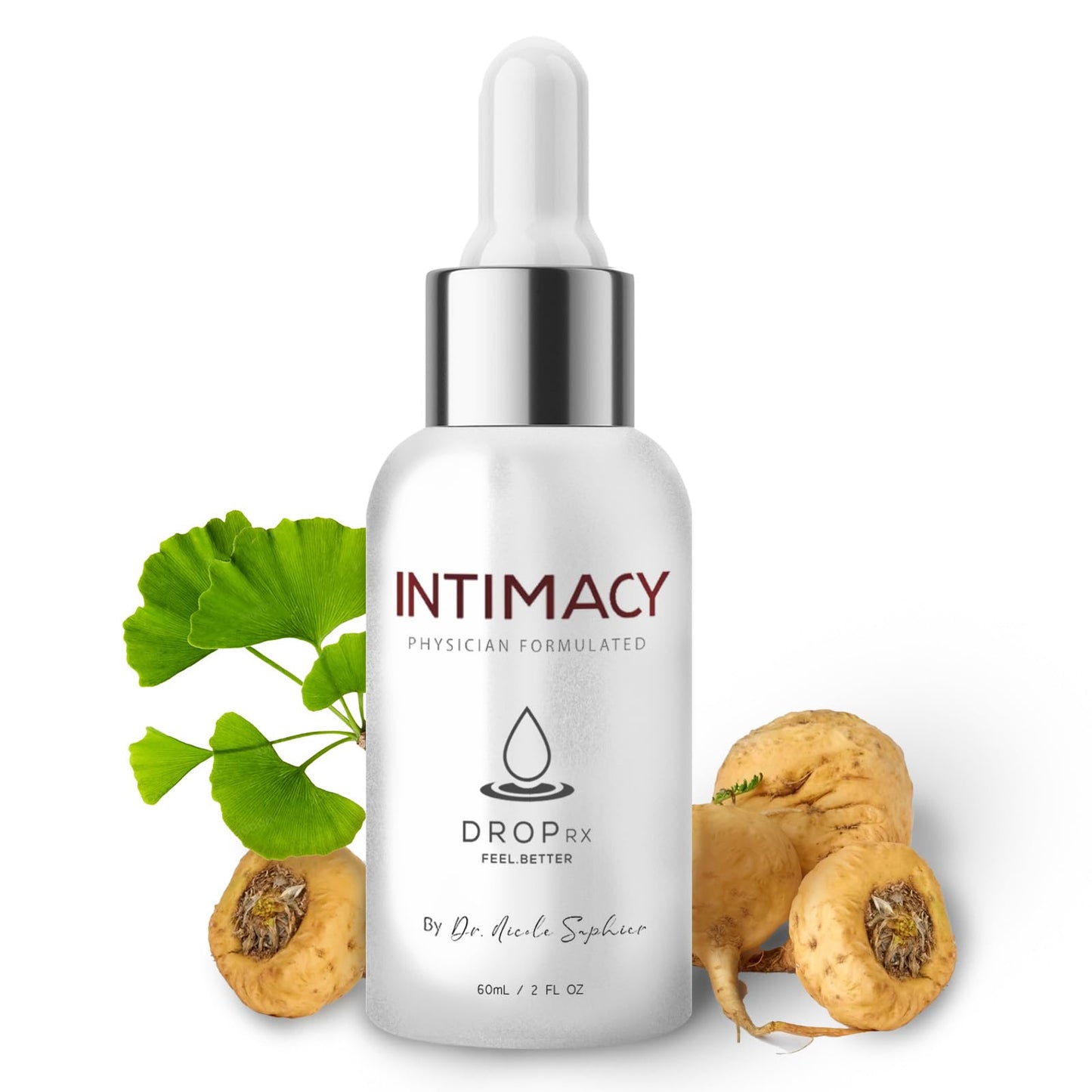 Drop Rx Intimacy by Dr. Nicole Saphier – Organic Maca, Ginkgo & Tribulus Liquid Supplement (USA Made)