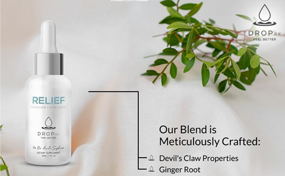DropRx Relief by Dr. Nicole Saphier - Devil's Claw & Organic Ginger (2 oz)