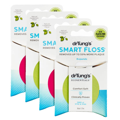 DrTung's Smart Floss - Natural Expanding Floss, Cardamom Flavor (4-Pack)