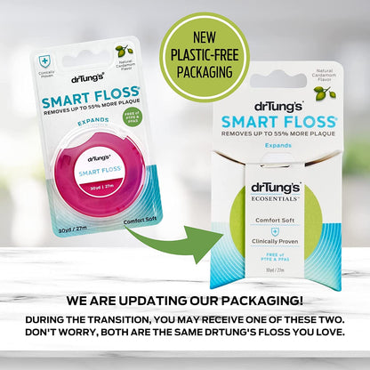 DrTung's Smart Floss – Natural, PTFE & PFAS Free Cardamom Floss (Pack of 30)