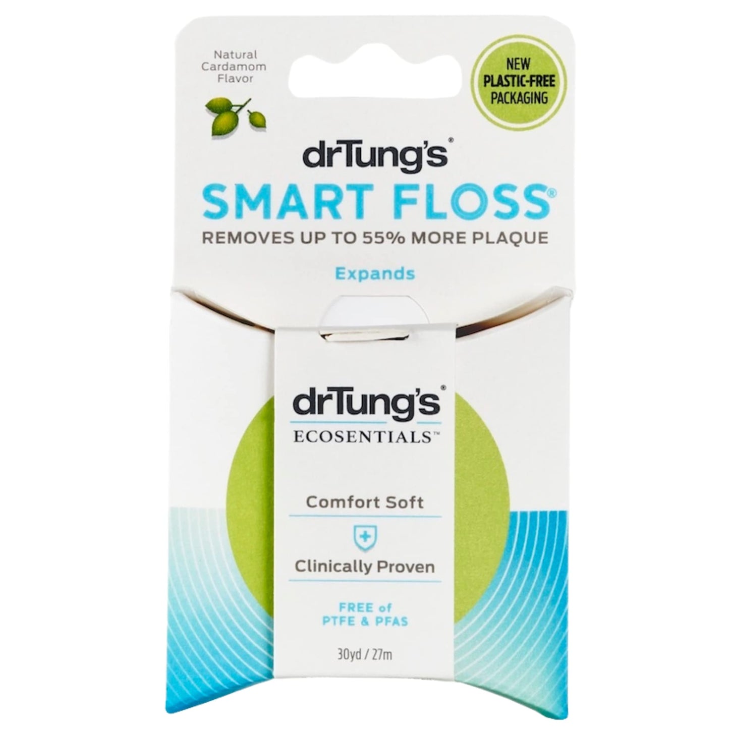 DrTung's Smart Floss – Natural, PTFE & PFAS Free, Cardamom Flavor (Pack of 18)
