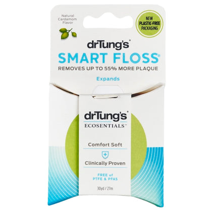 DrTung's Smart Floss – Natural, PTFE & PFAS Free, Cardamom Flavor (Pack of 18)