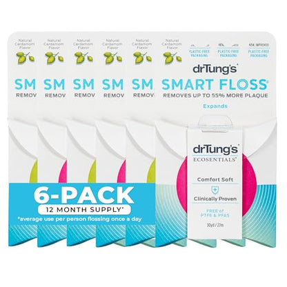 DrTung's Smart Floss – Natural Expanding Cardamom Floss (Pack of 6) | BPA, PTFE & PFAS Free