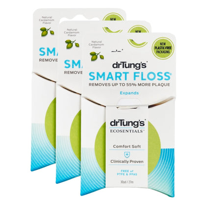 DrTung's Smart Floss - Natural Expanding Floss | Cardamom Flavor | BPA Free | Pack of 3