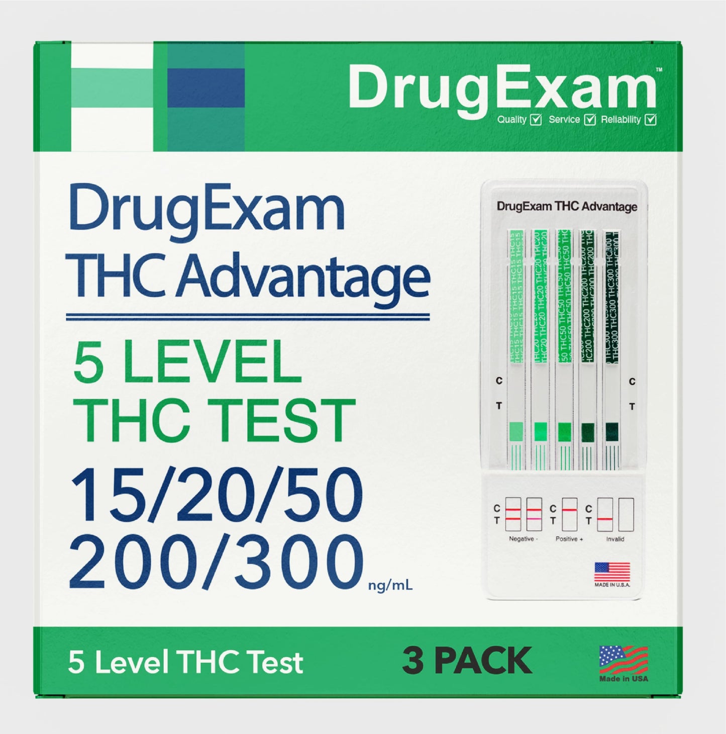 3 Pack DrugExam Multi Drug Screen Test – Urine THC Detection with Detailed Instructions