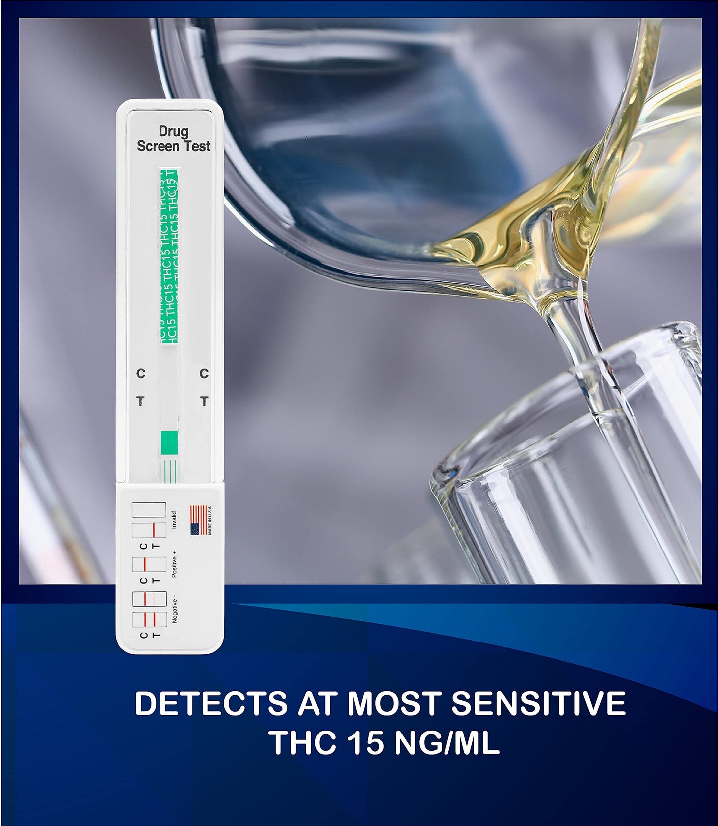 3 Pack DrugExam - Made in USA Most Sensitive 15 ng/mL THC Single Panel Drug Test Kit