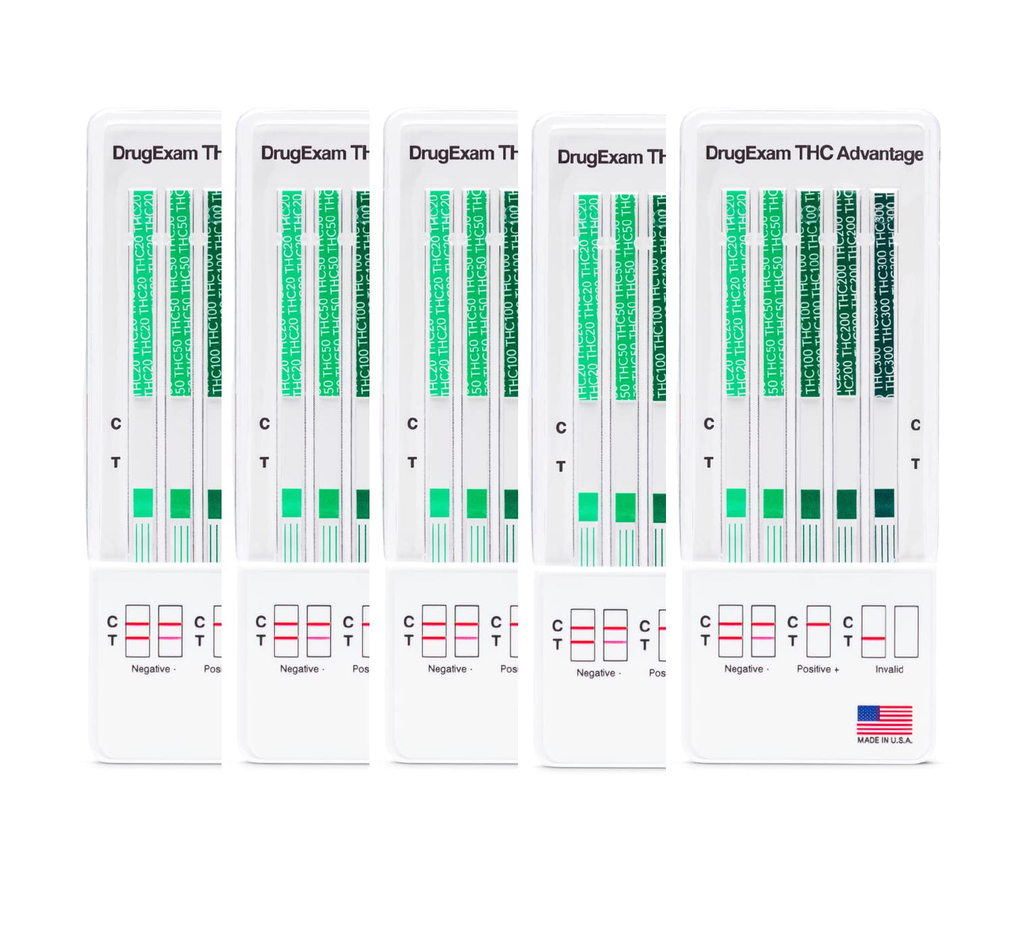 10 Pack DrugExam THC Urine Test Strips – Multi-Level (20-300 ng/mL)