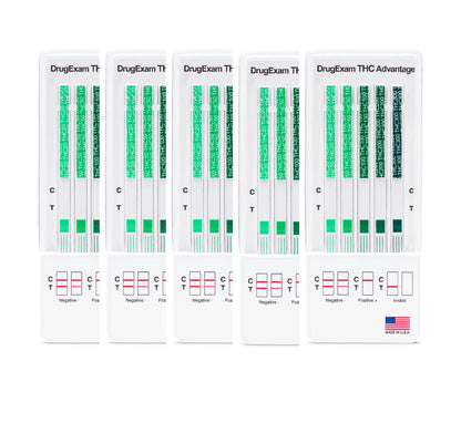 10 Pack DrugExam THC Urine Test Strips – Multi-Level (20-300 ng/mL)