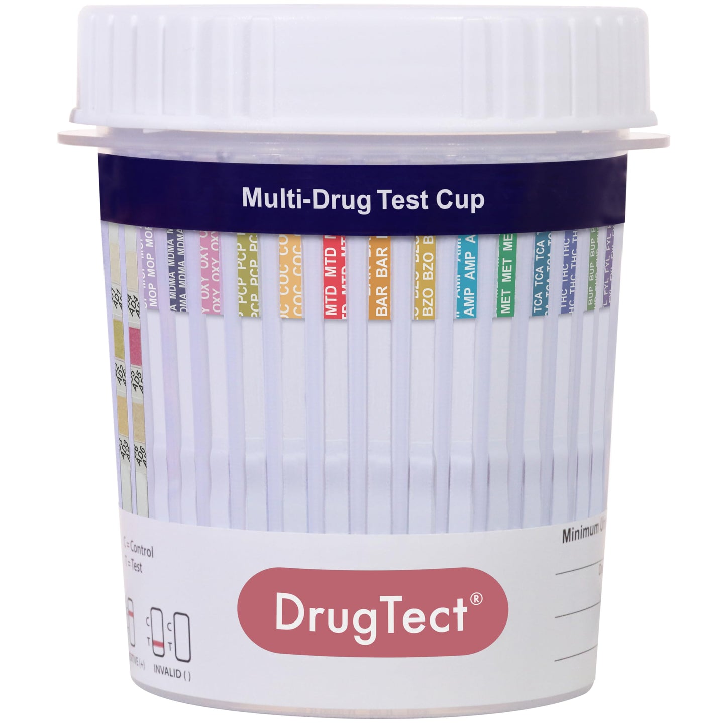 DrugTect 14-Panel Drug Test Cup – 5 Pack | CLIA-Waived Urine Drug Screen with Fentanyl Detection