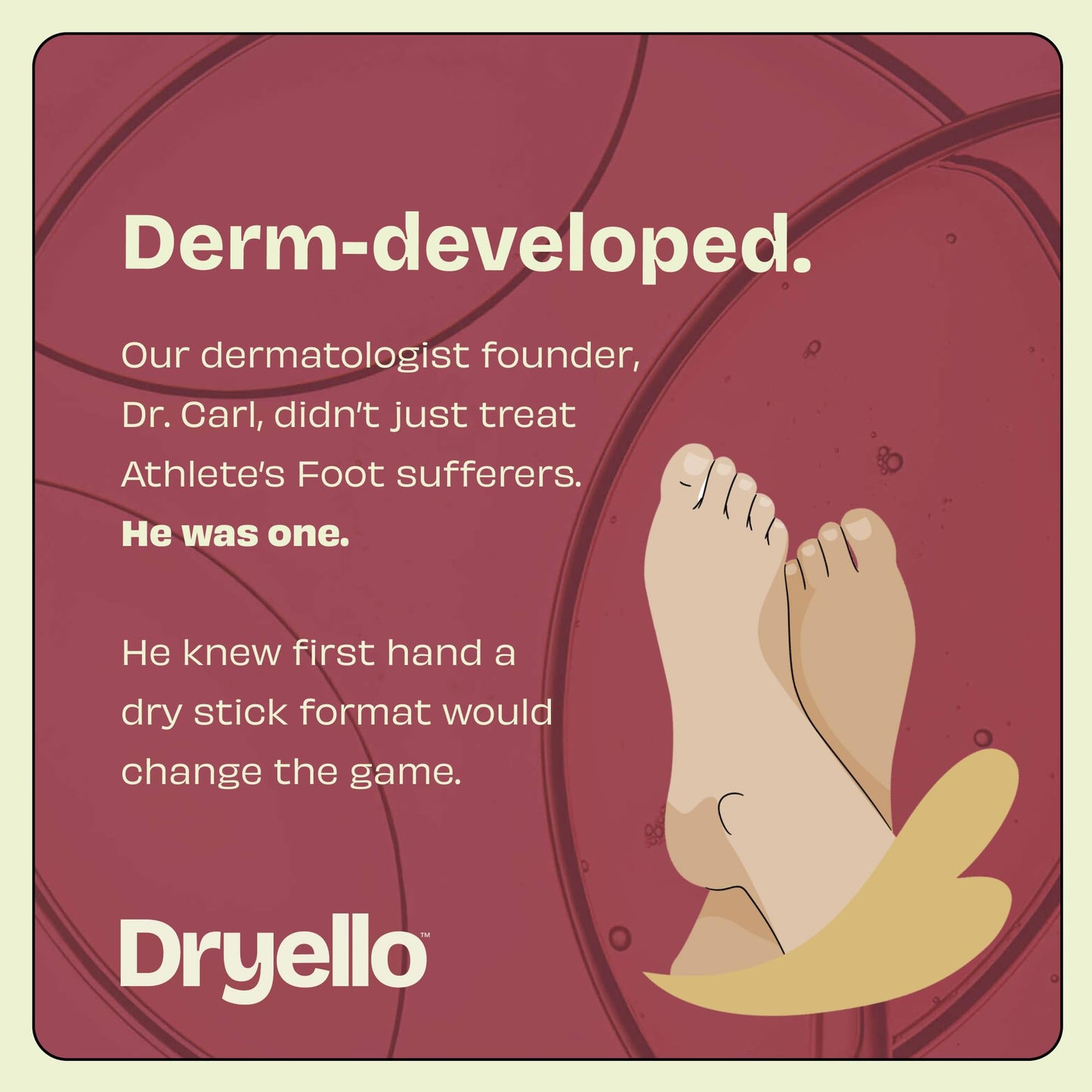 Dryello Athlete’s Foot Treatment Stick – Tolnaftate 1% Glide-On, 2-Stick Pack