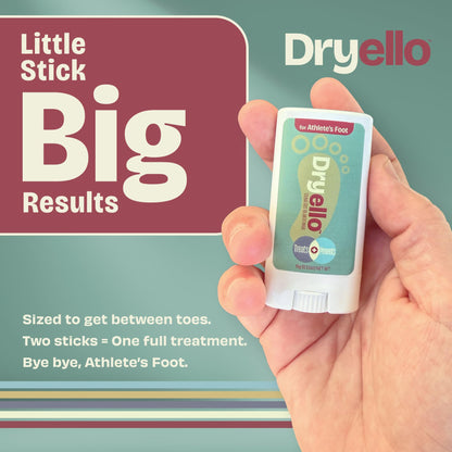 Dryello Athlete’s Foot Treatment Stick – Tolnaftate 1% Glide-On, 2-Stick Pack