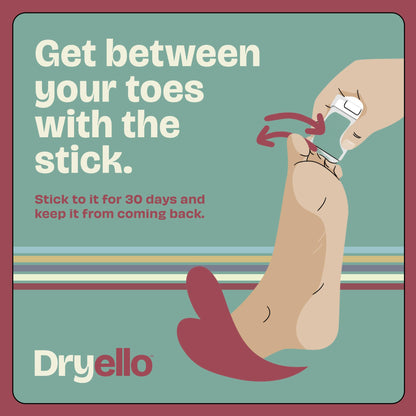 Dryello Athlete’s Foot Treatment Stick – Tolnaftate 1% Glide-On, 2-Stick Pack