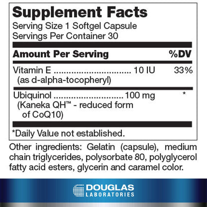 Douglas Laboratories Ubiquinol-QH | CoEnzyme Q10 to Support Healthy Aging and Cardiovascular Function | 30 Softgels