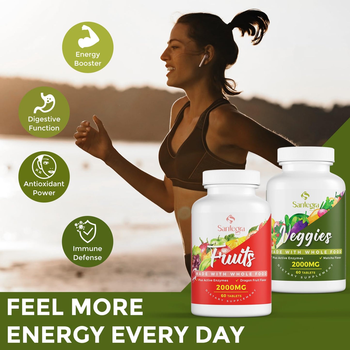 2000 MG Fruit & Veggies Supplement – 35+ Fruits & Vegetables, 120 Tablets