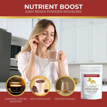 Reishi Mushroom Extract Powder + Spores (50/50) - Wood-Grown Ganoderma 50g