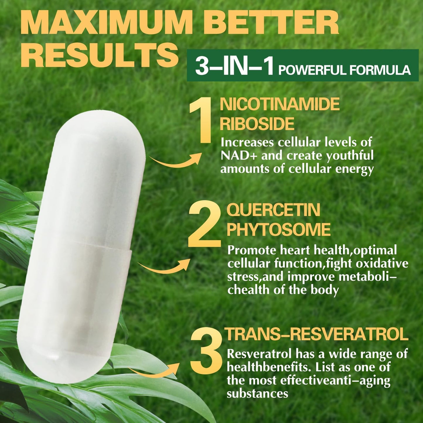 150 Caps NAD+ Trans-Resveratrol 1000mg – Pure Organic Liposomal NAD+ with Nicotinamide Riboside & Resveratrol for Women | Pwerd