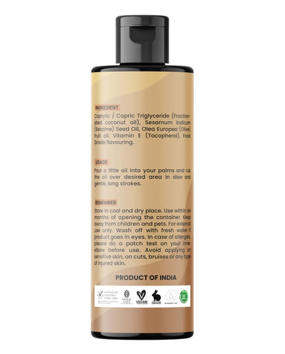 Dude's Love Luscious Belgian Bonbon Chocoalte Massage Oil - Natural Aroma, for Men & Women, Nourishing & Moisturizing - 100 ml (3.38 fl oz)