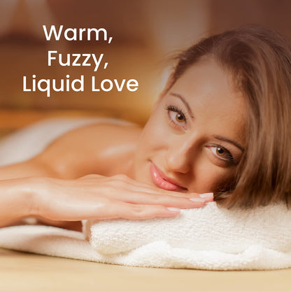 Dude's Love Organic Warming Massage Oil – Tropical Mango (3.38 fl oz) | No Stain, Non-Sticky