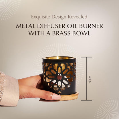 Dukhni Essential Oil Burner – Brass Candle Diffuser for Home Aromatherapy & Fragrance