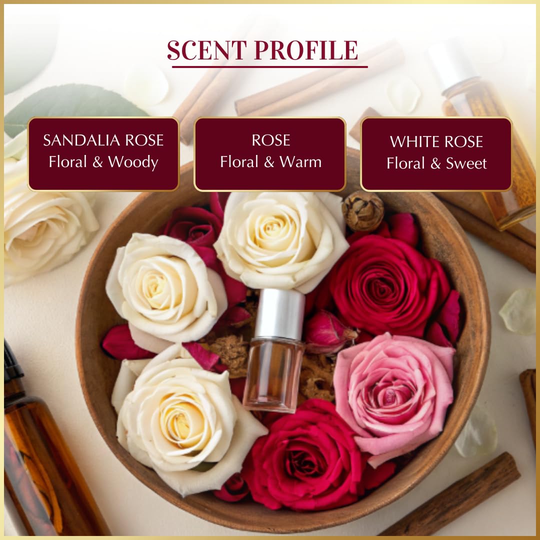 Dukhni Rose Attar Set | 3x6ml Pure Arabic Fragrance Oils